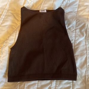 Brown ribbed tank top from Cotton On